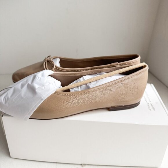 H & M Premium Selection Nude Beige Ballet Leather Flats 11 - Picture 6 of 7